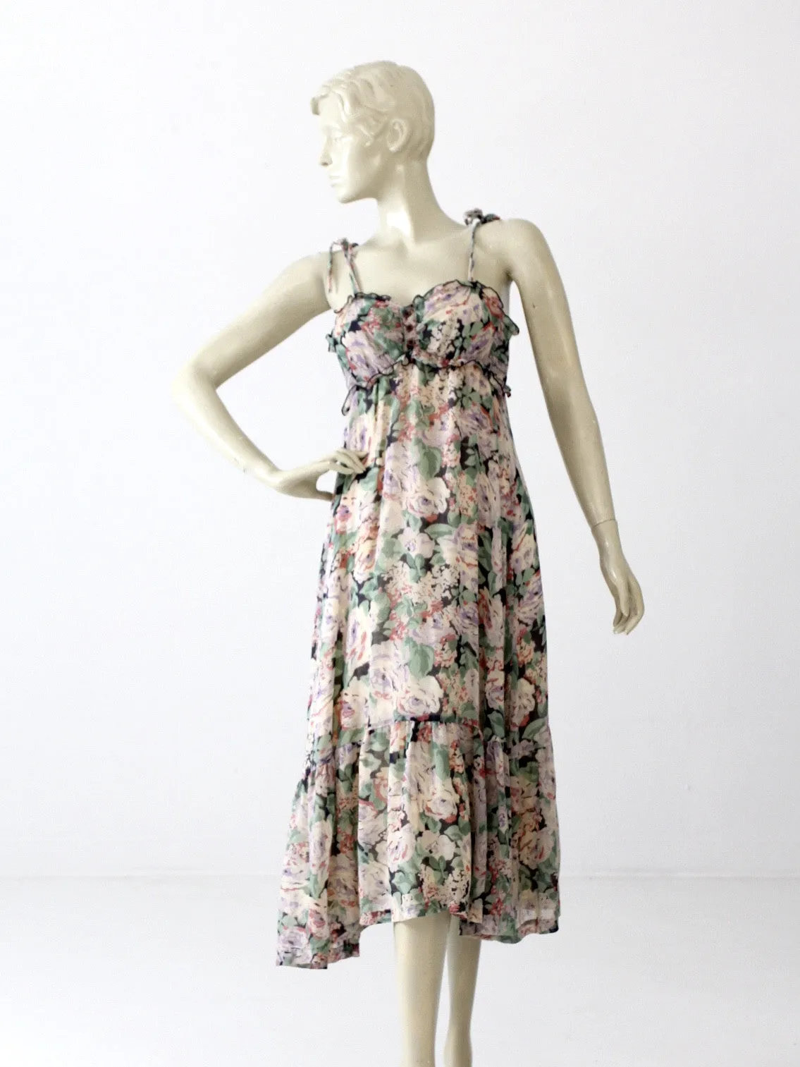 vintage 70s floral maxi sundress