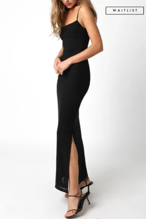 Waitlist 12/1 ♥ Gloria Sleeveless Mesh Stretch Maxi Dress Black