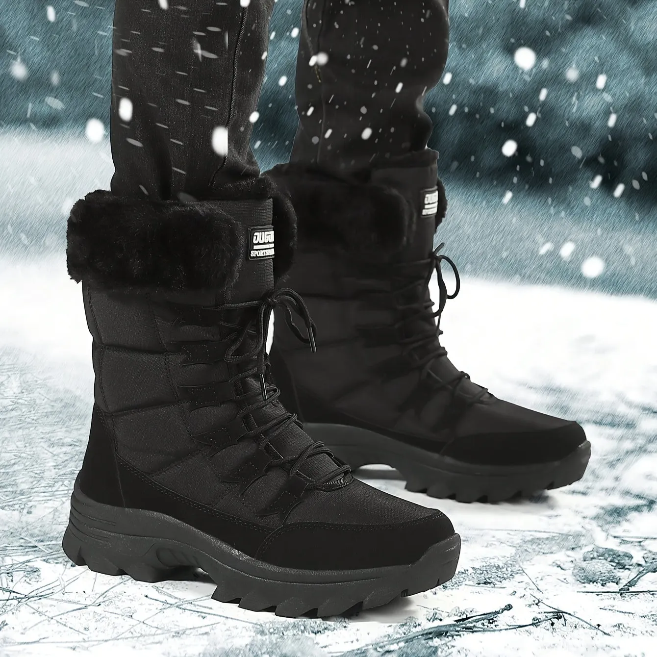 Waterproof Snow Boots - Warm, Non-Slip, Lace-Up for Winter Outdoor Activities & Casual Wear