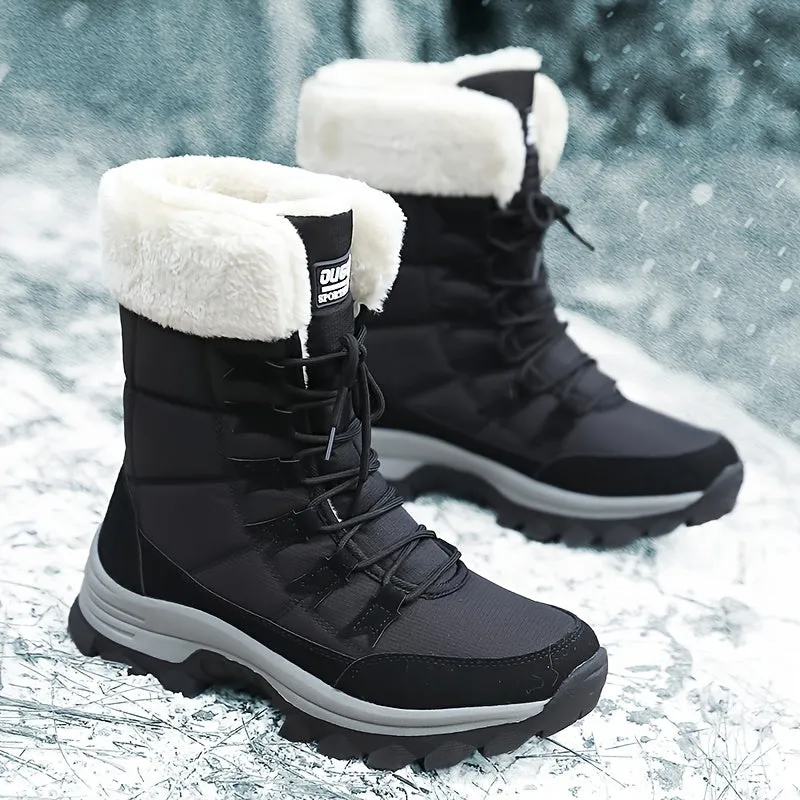 Waterproof Snow Boots - Warm, Non-Slip, Lace-Up for Winter Outdoor Activities & Casual Wear