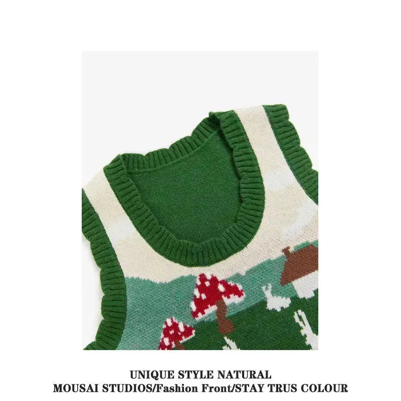 Women Christmas  Sleeveless Knitted Sweater Vest