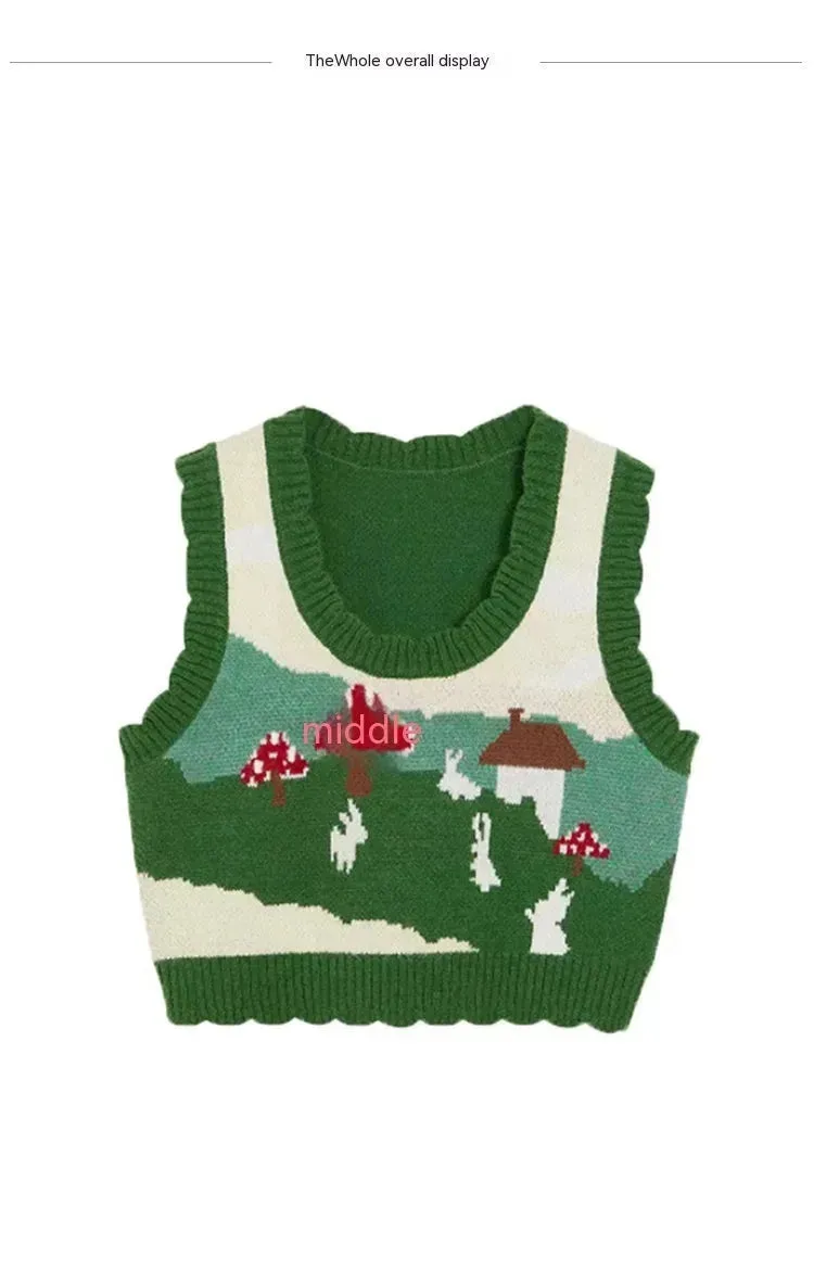 Women Christmas  Sleeveless Knitted Sweater Vest