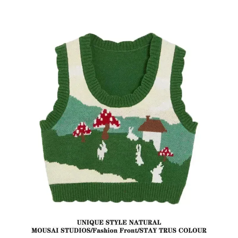 Women Christmas  Sleeveless Knitted Sweater Vest