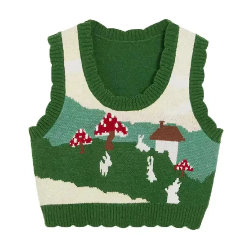 Women Christmas  Sleeveless Knitted Sweater Vest