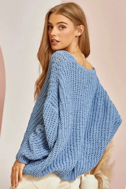 Yarn Sweater V-neckline