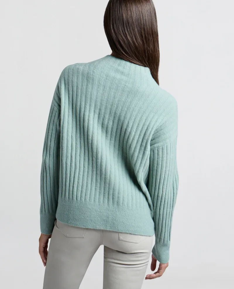 Yaya Jade Green Ribbed Turtle Neck Knit