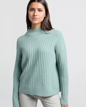 Yaya Jade Green Ribbed Turtle Neck Knit